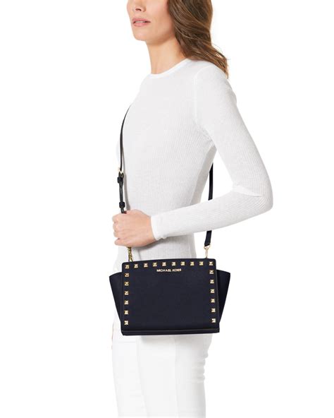 michael kors selma studded medium|michael kors selma medium messenger.